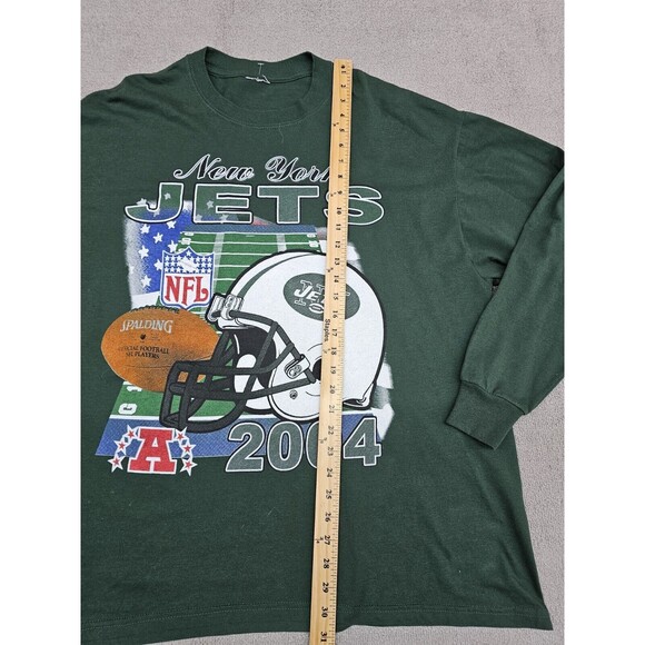 Vintage Y2K 2004 New York Jets Graphic T Shirt 2XL Green NFL Football - Picture 5 of 7